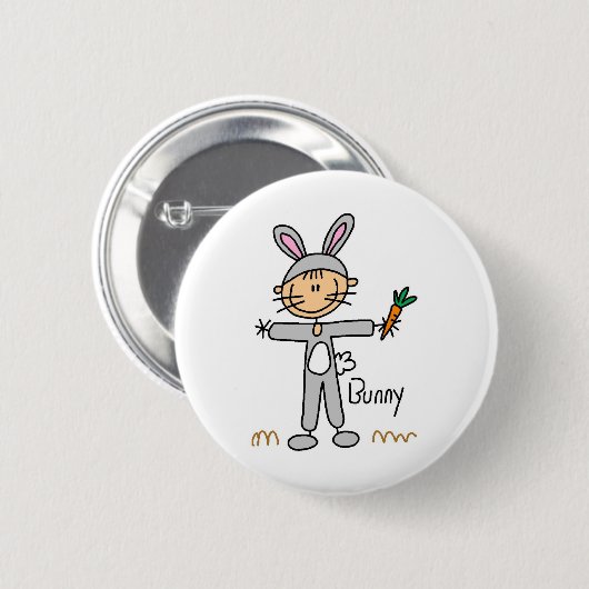 Stick Figuur in Bunny Suit Button (Voorkant /achterkant)