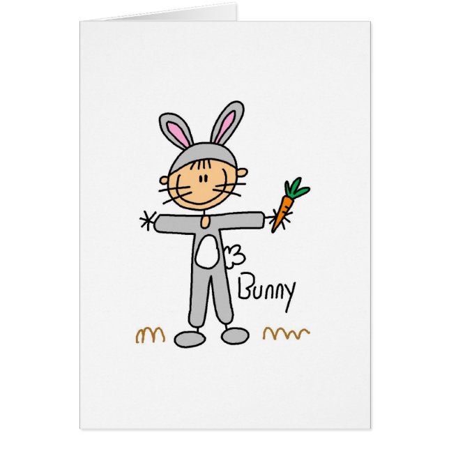 Stick Figuur in Bunny Suite Card (Voorkant)