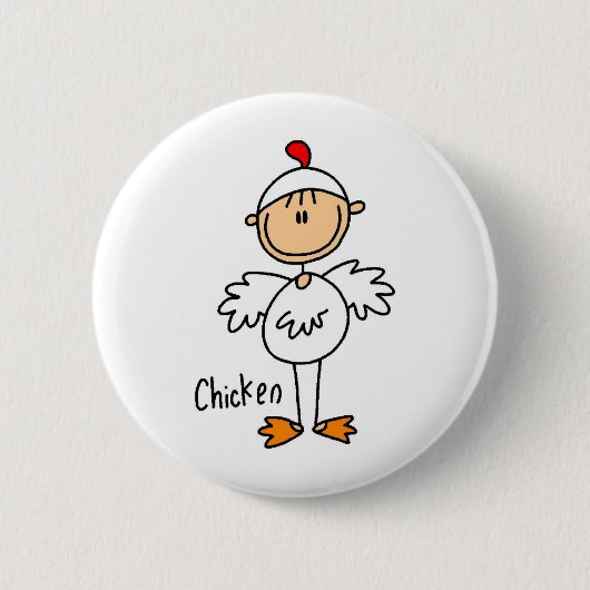 Stick Figuur in Chicken Suit Button (Voorkant)