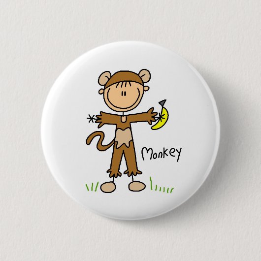 Stick Figuur in Monkey Suit Button (Voorkant)
