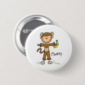 Stick Figuur in Monkey Suit Button (Voorkant /achterkant)