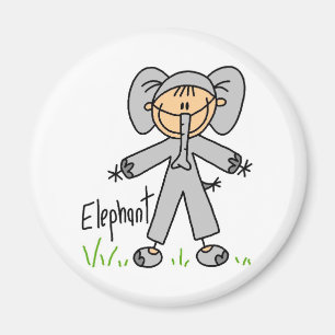 Stick Figuur in olifant Suit Magnet