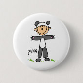 Stick Figuur in Panda Suit Button (Voorkant)