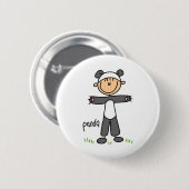 Stick Figuur in Panda Suit Button (Voorkant /achterkant)