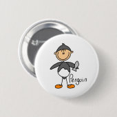 Stick Figuur in Penguin Suit Button (Voorkant /achterkant)
