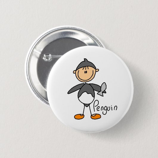 Stick Figuur in Penguin Suit Button (Voorkant /achterkant)
