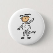Stick Figuur in Sheep Suit Button (Voorkant)