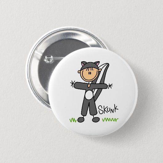 Stick Figuur in Skunk Suit Button (Voorkant /achterkant)