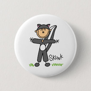Stick Figuur in Skunk Suit Button