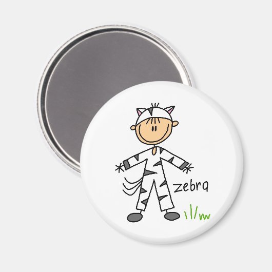 Stick figuur in Zebra pak magneet (Voorkant / Achterkant)