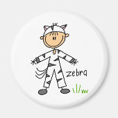Stick figuur in Zebra pak magneet (Voorkant)