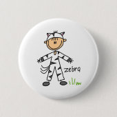Stick Figuur in Zebra Suit Button (Voorkant)