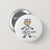 Stick Figuur in Zebra Suit Button (Voorkant /achterkant)