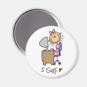 Stick Figuur Internet Surfer Magneet (Voorkant / Achterkant)