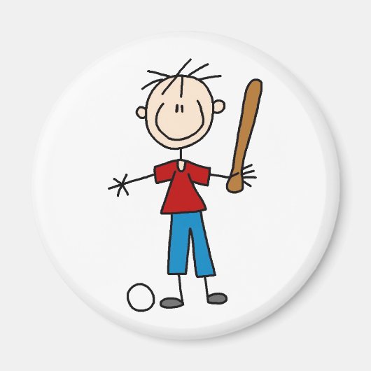 Stick figuur jongen magneet (Voorkant)