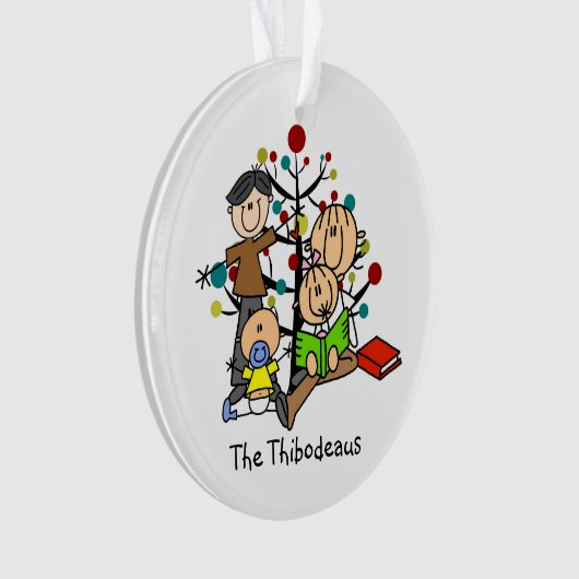 Stick Figuur kerstcadeau Acrylisch Ornament (voorkant)