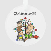 Stick Figuur kerstcadeau Acrylisch Ornament (achterkant)