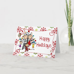 Stick Figuur kerstfeestdag Feestdagen Kaart