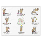 Stick Figuur Kerstmis Rendier Vakantie Tafelkleed (Voorkant (Horizontaal))