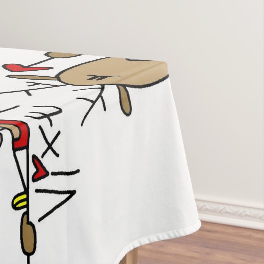 Stick Figuur Kerstmis Rendier Vakantie Tafelkleed (Voorbeeld)