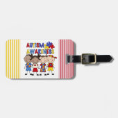 Stick Figuur Kinder Autism Bewustheid Bagagelabel (Voorkant horizontaal)