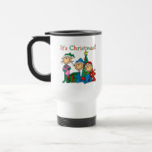 Stick Figuur Kinder Het zijn kersttshirts en cadea Reisbeker (Links)