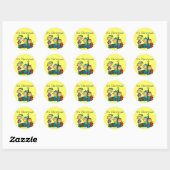 Stick Figuur Kinder Het zijn kersttshirts en cadea Ronde Sticker (Vel)