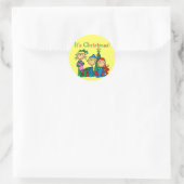 Stick Figuur Kinder Het zijn kersttshirts en cadea Ronde Sticker (Tas)