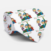 Stick Figuur Kinder Het zijn kersttshirts en cadea Stropdas (Opgerold)