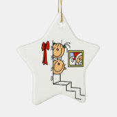 Stick figuur Kinder Wachten op Santa Ornament (Rechts)