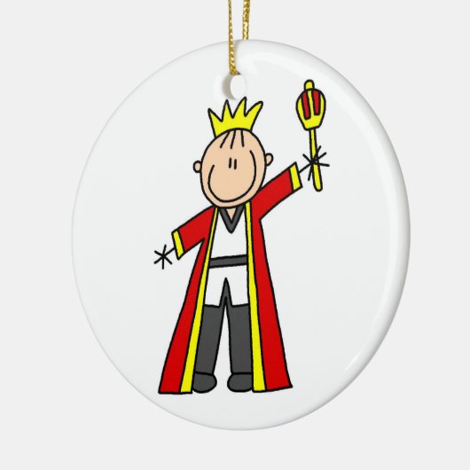 Stick Figuur King Keramisch Ornament (Links)