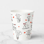 Stick figuur kunst Moederdag Papieren Bekers (Rechts)