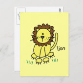 Stick Figuur lion T-shirts en cadeautjes Briefkaart (Voorkant / Achterkant)