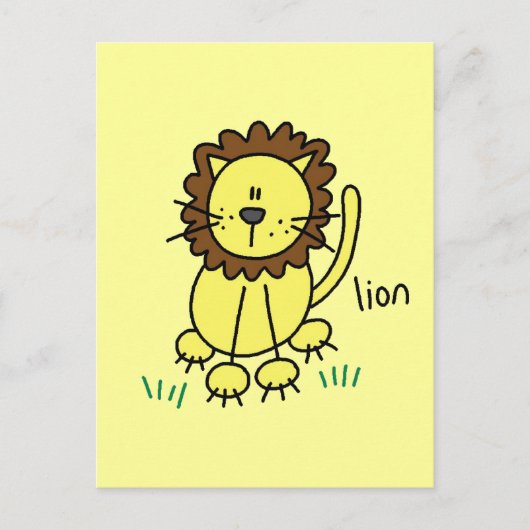 Stick Figuur lion T-shirts en cadeautjes Briefkaart (Voorkant)