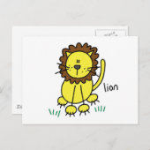 Stick Figuur lion T-shirts en cadeautjes Briefkaart (Voorkant / Achterkant)