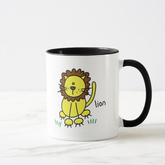 Stick Figuur lion T-shirts en cadeautjes Mok (Rechts)