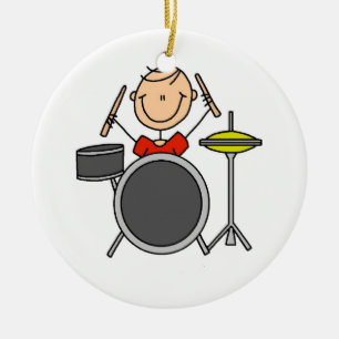Stick Figuur Male Drummer T-shirts en cadeautjes Keramisch Ornament