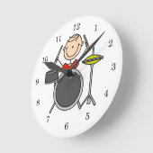 Stick Figuur Male Drummer T-shirts en cadeautjes Ronde Klok (Hoek)