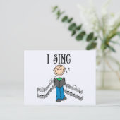 Stick Figuur Male I Sing T-shirts en cadeautjes Briefkaart (Staand voorkant)
