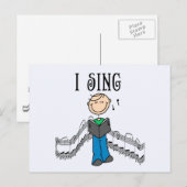 Stick Figuur Male I Sing T-shirts en cadeautjes Briefkaart (Voorkant / Achterkant)