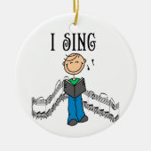 Stick Figuur Male I Sing T-shirts en cadeautjes Keramisch Ornament (Voorkant)