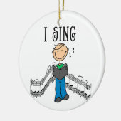 Stick Figuur Male I Sing T-shirts en cadeautjes Keramisch Ornament (Links)