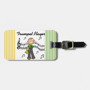 Stick Figuur Male Trumpet Player T-shirts en GIft Bagagelabel