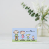 Stick Figuur mammie Calling Cards Contactkaartje (Staand voorkant)