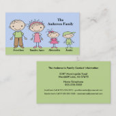 Stick Figuur mammie Calling Cards Contactkaartje (Voorkant / Achterkant)