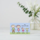 Stick Figuur mammie Calling Cards Contactkaartje (Staand voorkant)