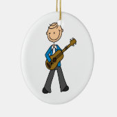 Stick Figuur Mannelijke Gitaar Speler T-shirts en  Keramisch Ornament (Rechts)