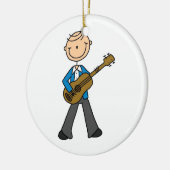 Stick Figuur Mannelijke Gitaar Speler T-shirts en  Keramisch Ornament (Links)