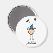 Stick figuur meisje doen handstands magneet (Voorkant / Achterkant)