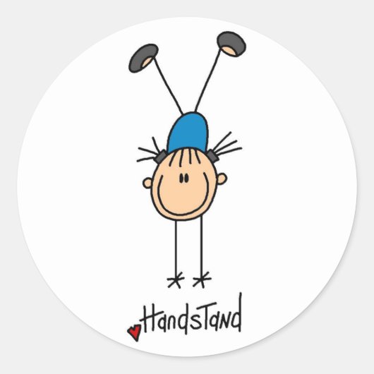 Stick figuur meisje doen handstands Stickers (Voorkant)